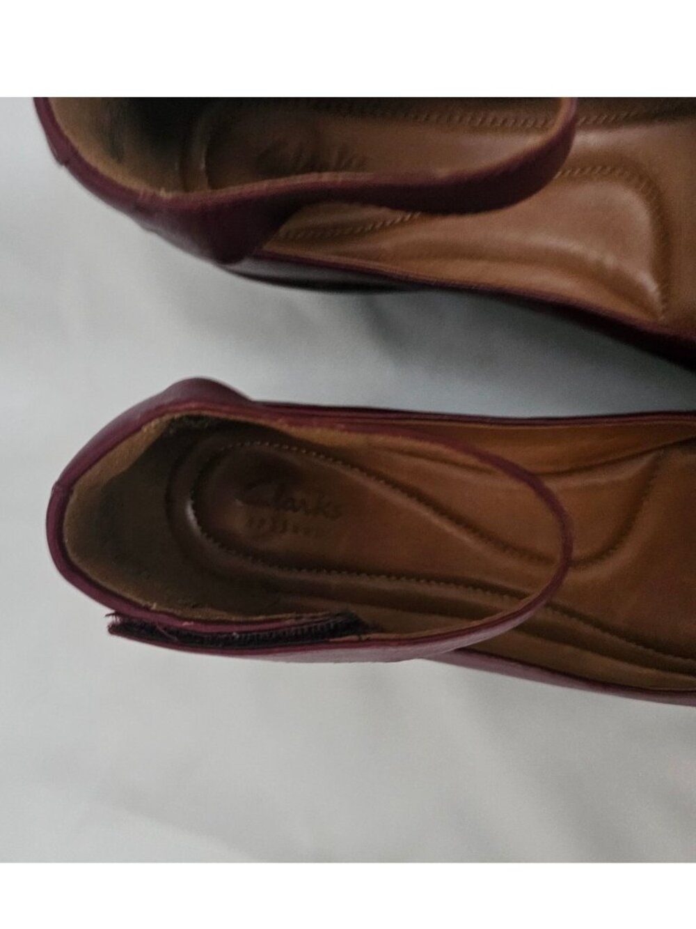 Clarks Women's Burgundy Clarene Tide Printed Wedge Heel Pump Shoes Size US 7.5 - Picture 13 of 16